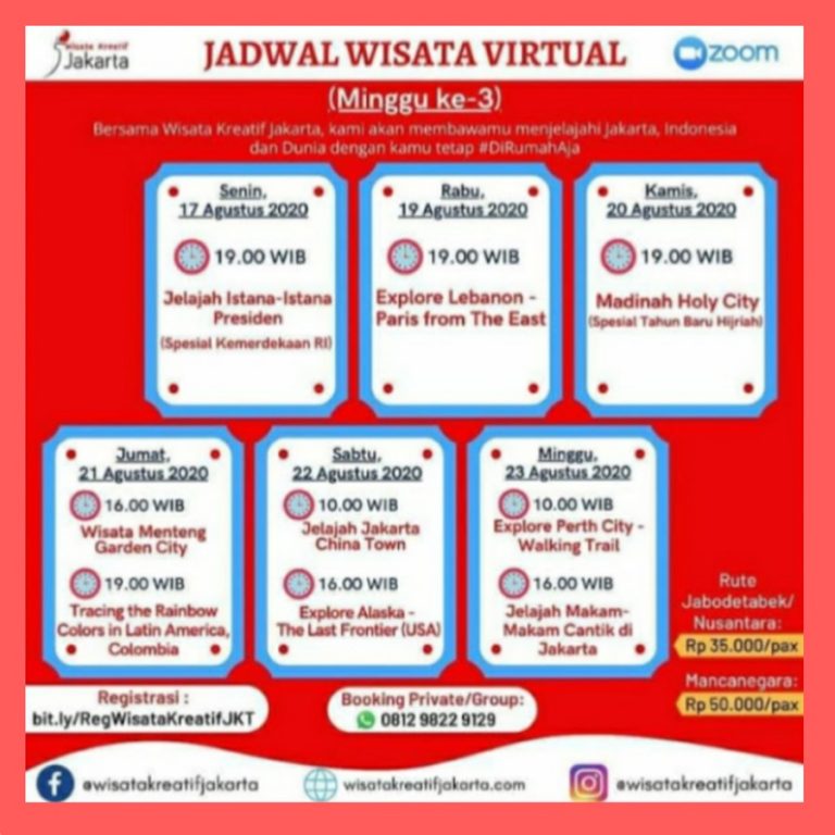 jadwal tur wisata virtual 