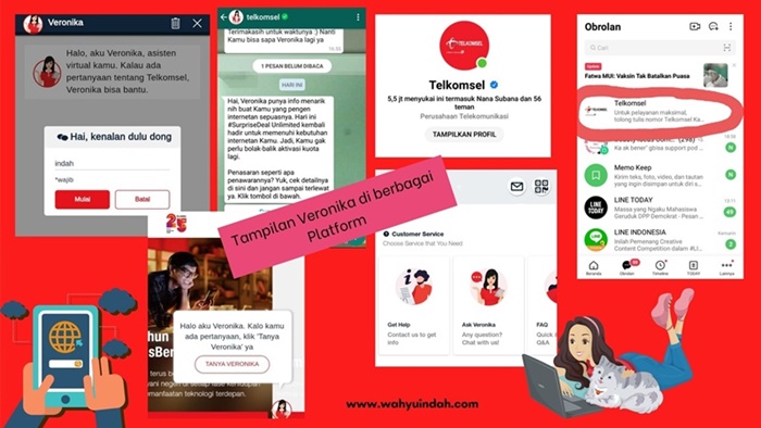 cara menggunakan tanya veronika asisten virtual dari telkomsel di beberapa platform yang berbeda