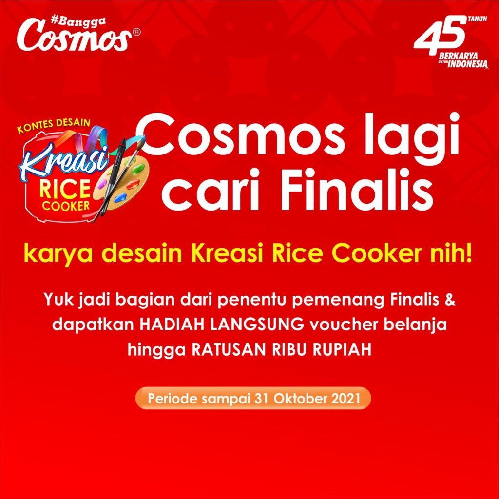 cosmos cari finalis desain rice cooker di ulang tahun ke 45
