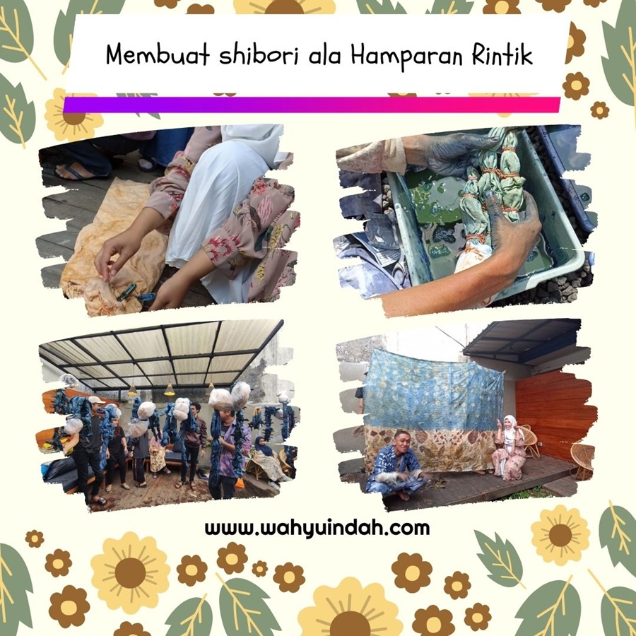 membuat shibori bersama hamparan rintik